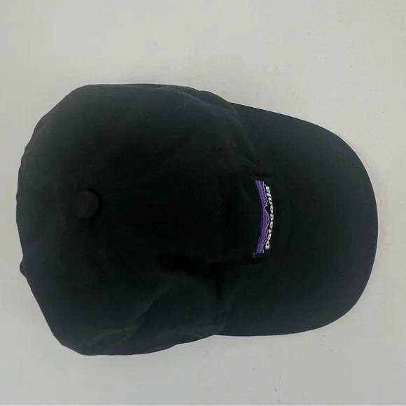 Patagonia Black Organic Cotton Logo Strapback Hat NetPlus Bureo Adjustable Cap - Picture 3 of 8